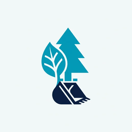 Flat illustration representing mining, agriculture and forestry in Tasmania