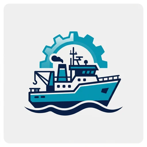 Flat illustration representing marine and shipbuilding in Tasmania