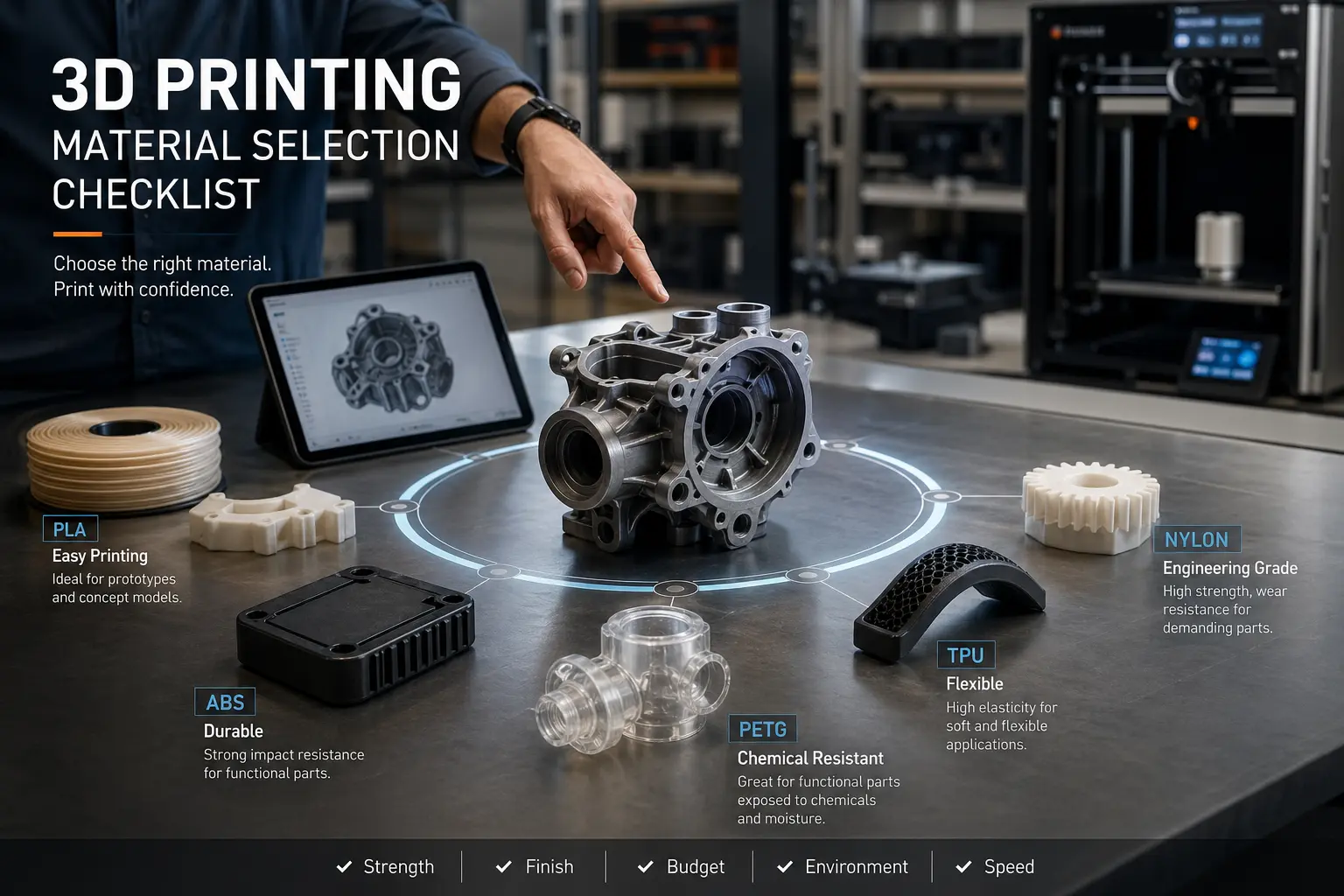 3d printing material selection checklist