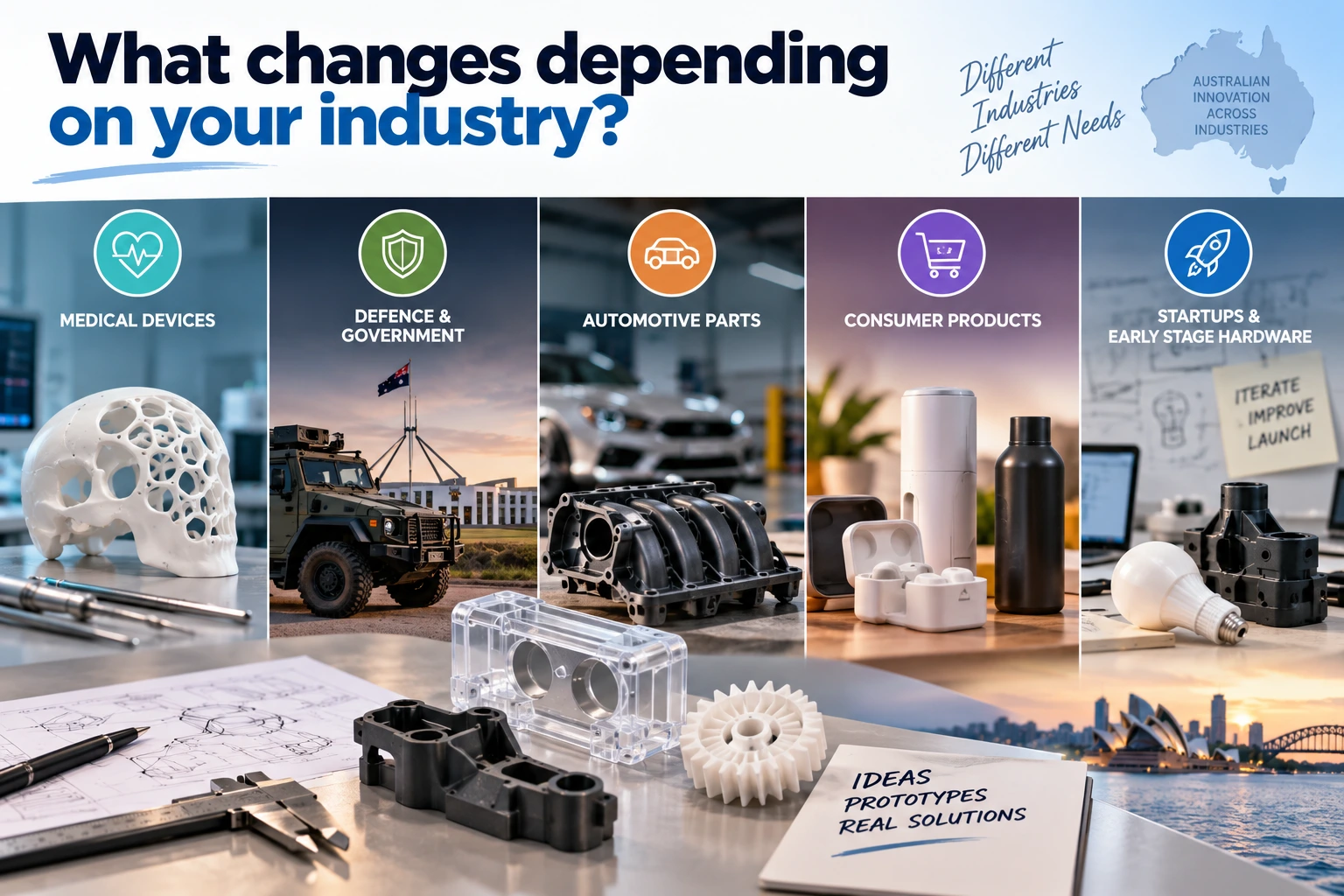 Prototype manufacturing considerations across medical, defence, automotive, consumer and startup industries